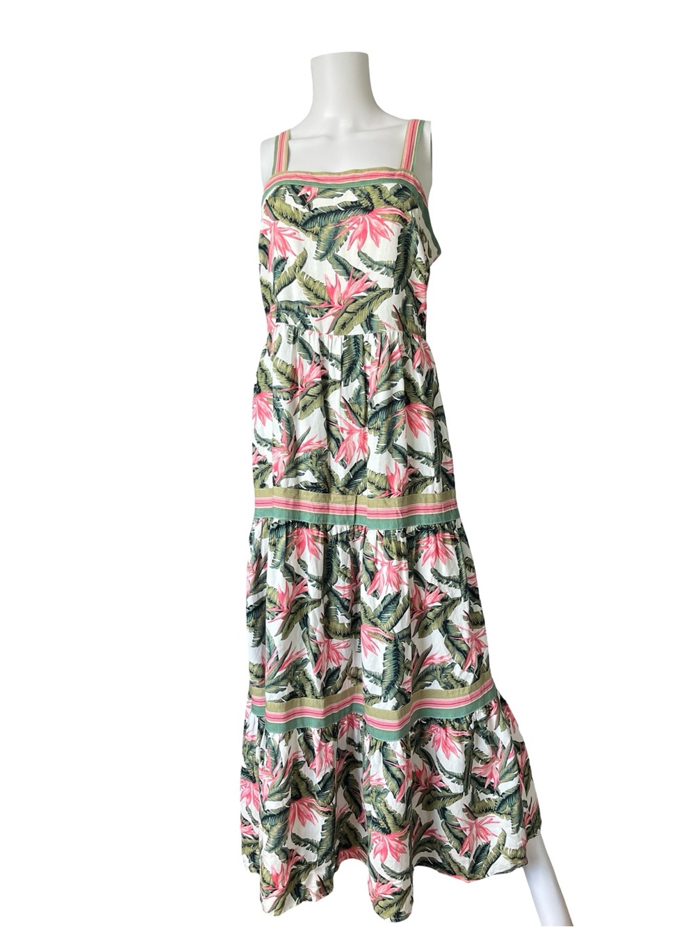 Ann Taylor LOFT Linen Blend Maxi Dress Size 6 Tropical Floral Vacation Resort - Picture 7 of 7